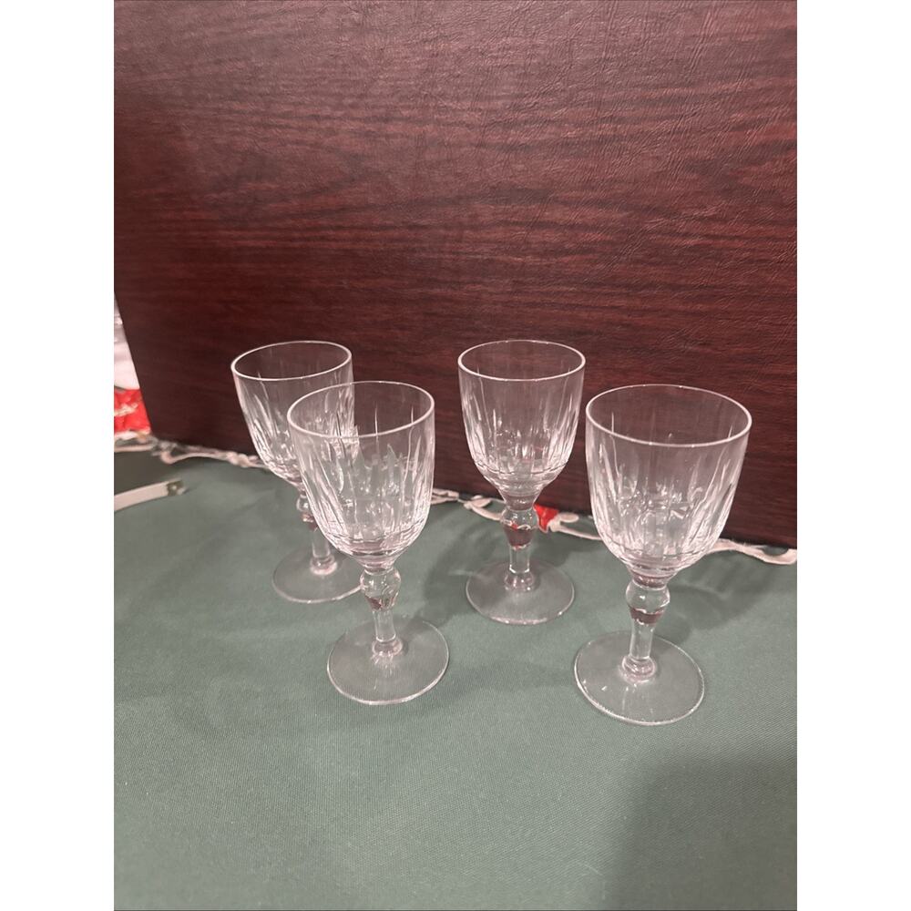 Stuart Hampton Crystal England Wine Glasses (4) Hampshire 4” X1.5”